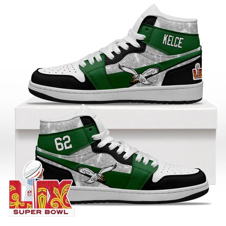 Jason Kelce Philadelphia Eagles Super Bowl LIX Kelly Green Player Sneaker Boots