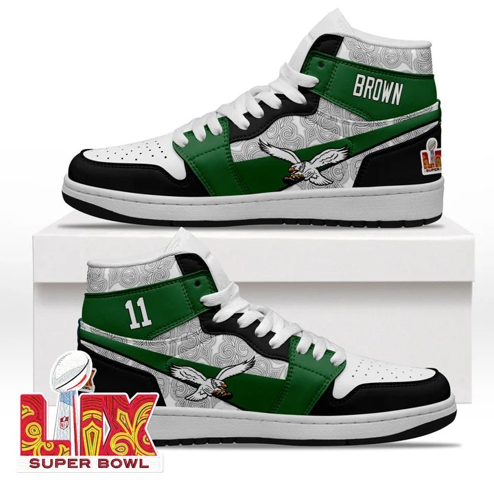 A.J. Brown Philadelphia Eagles Super Bowl LIX Kelly Green Player Sneaker Boots