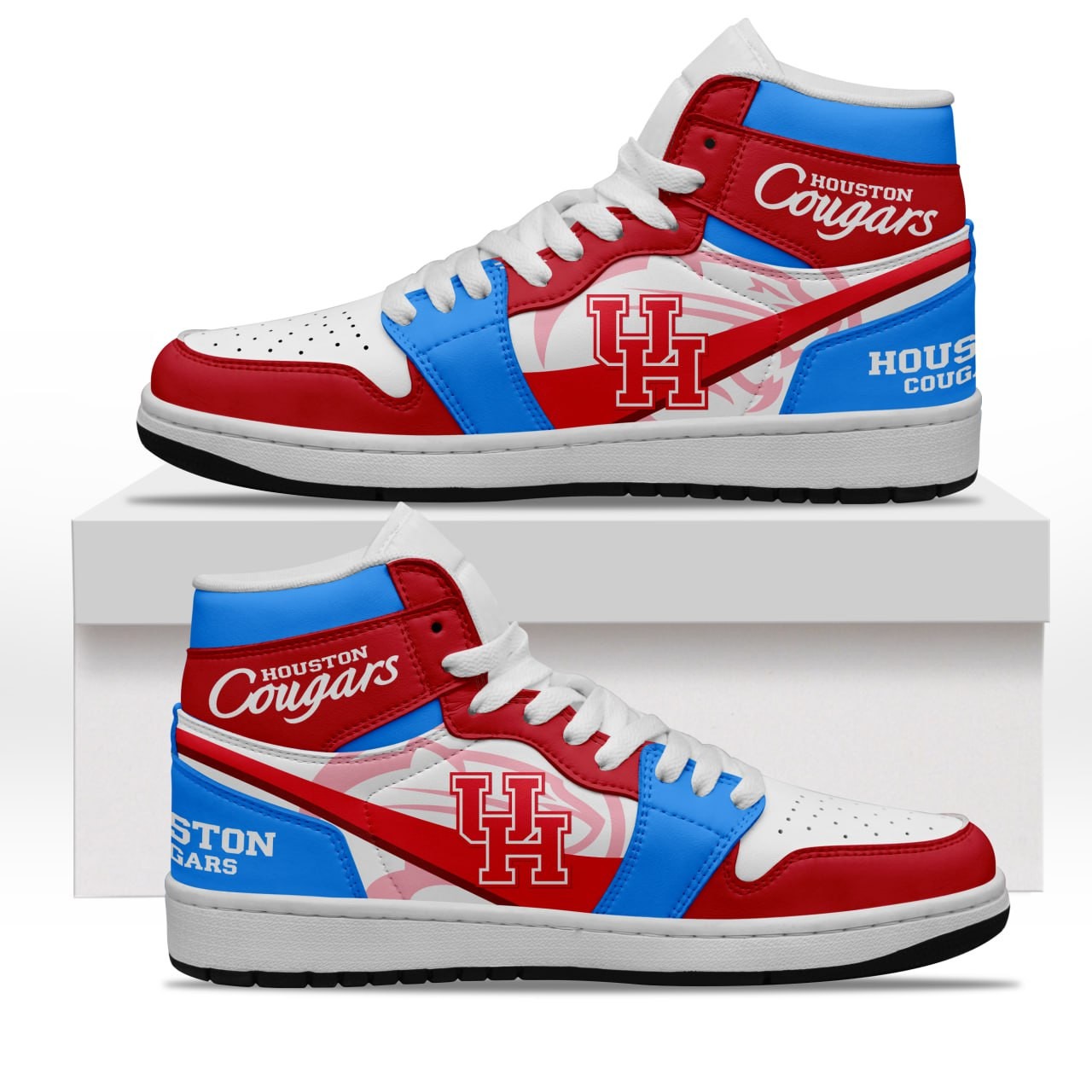 Houston Cougars AJ1 High Shoes - Printed