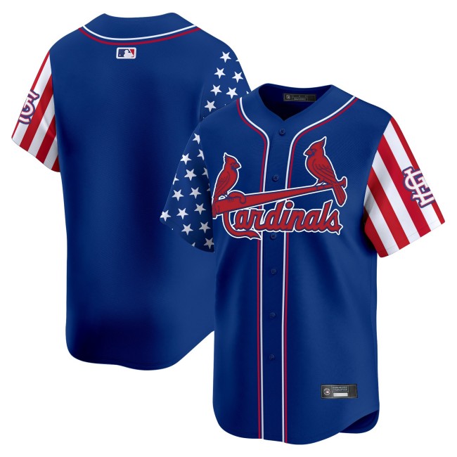 Men's St. Louis Cardinals Blank Royal 2025 Independence Day Limited Stitched Baseball Jersey V2