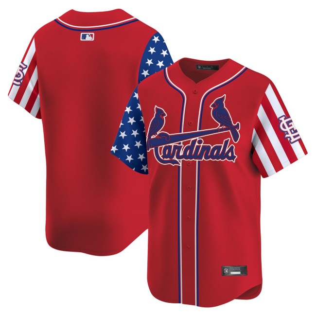 Men's St. Louis Cardinals Blank Red 2025 Independence Day Limited Stitched Baseball Jersey V2