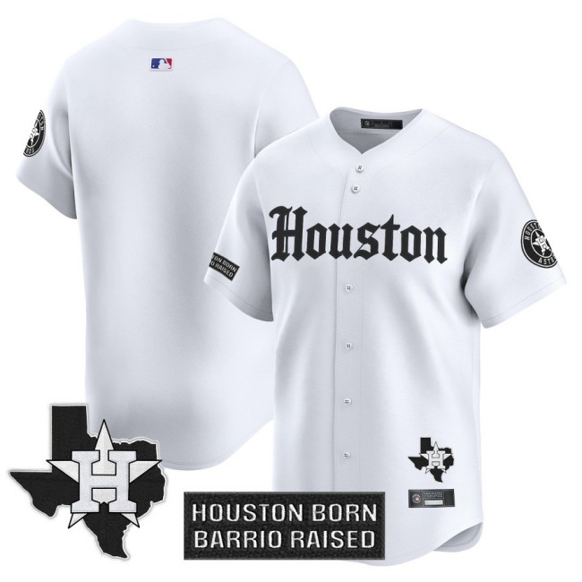 Houston Astros Blank White 'Gothic Edition' Vapor Premier Limited Jersey V2 - All Stitched