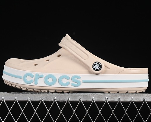 CROCS FLAT HOLE SANDALS CLASSIC SUMMER DUAL-USE BEACH HOLE SANDALS SLIPPERS BEIG EBLUE WHITE
