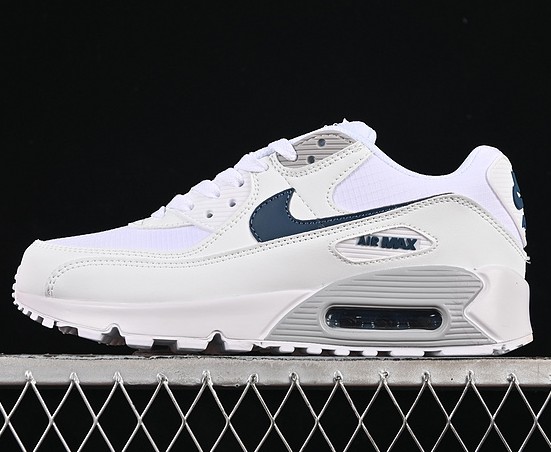 Nike Air Max 90 Men's Shoes IB7680-100 - White / Wolf Grey / Diffused Blue
