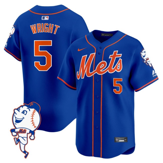 Men's New York Mets #5 David Wright Royal Nike 2025 With Patch Stitched MLB Jersey