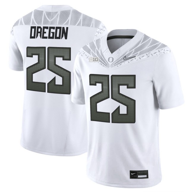 Men's #25 Oregon Ducks 2025 Nike Vapor Limited Football Jersey V2 - White