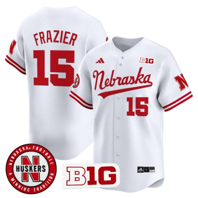 Men's Nebraska Huskers #15 Tommie Frazier 2025 Vapor Baseball Jersey - White