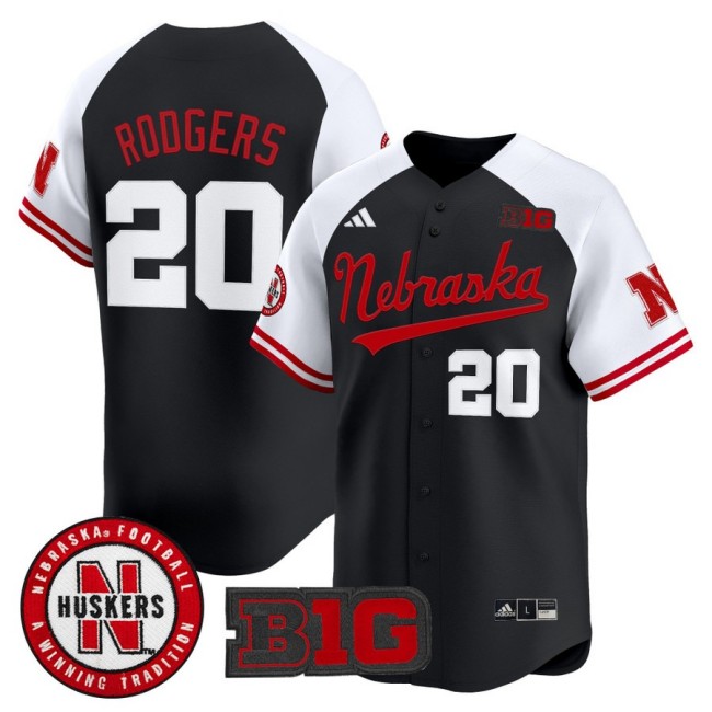 Men's Nebraska Huskers #20 Johnny Rodgers 2025 Vapor Baseball Jersey - Black White
