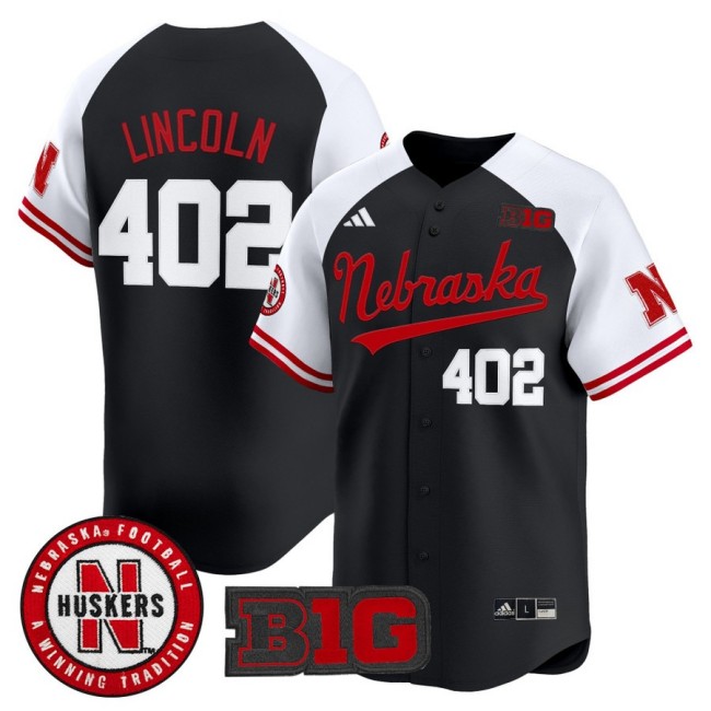 Men's Nebraska Huskers 402 Lincoln 2025 Vapor Baseball Jersey - Black White