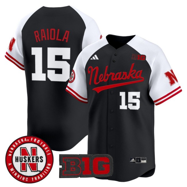 Men's Nebraska Huskers #15 Dylan Raiola 2025 Vapor Baseball Jersey - Black White
