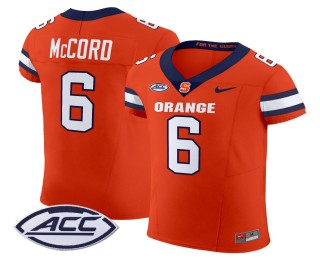 Men's Syracuse Orange #6 Kyle McCord Orange Nike Elite Stitched Football Jersey