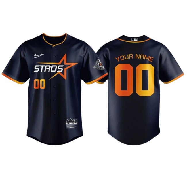 Houston Astros Custom Nike Navy Stitched MLB Baseball Jersey