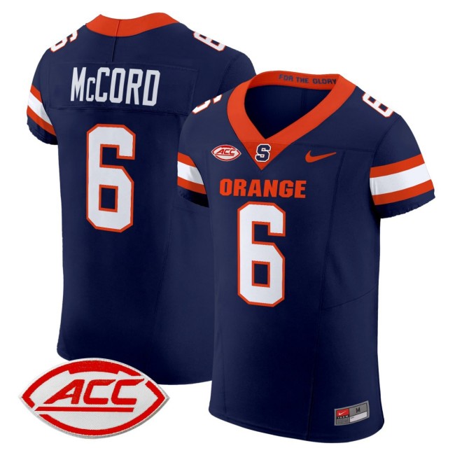 Men's Syracuse Orange #6 Kyle McCord Navy FUSE Nike Vapor Limited Stitched ACC Football Jersey
