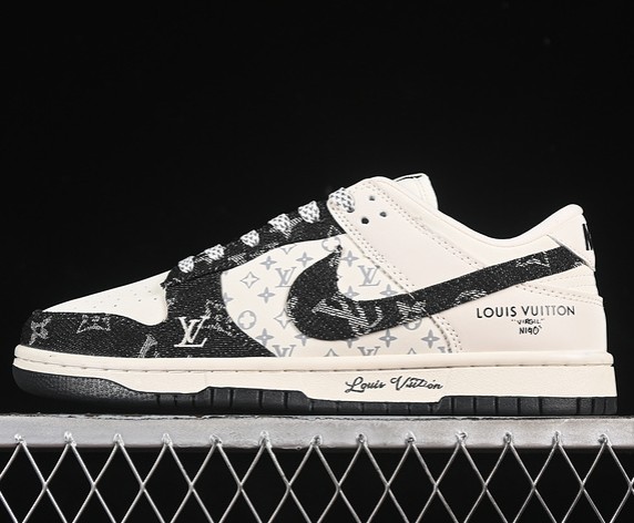 Nike SB Dunk Low LV White Grey Black JH8310-946 Sneaker (Men's US7-11 Women's USW5.5-8)