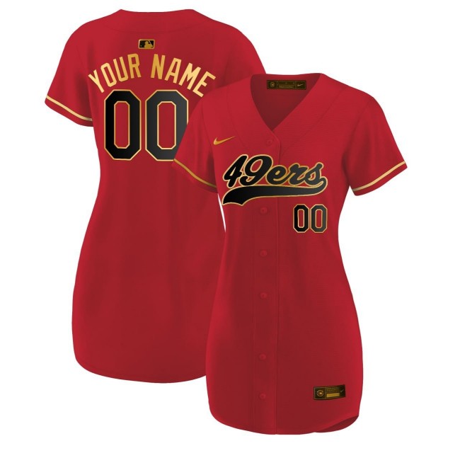 Women's San Francisco 49ers 'Dress' Custom 2025 Red Nike Vapor Limited Stitched NFL Dress Jersey