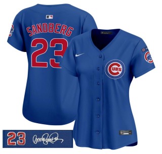 Women's Chicago Cubs #23 Royal 'Ryne Sandberg Tribute' 2025 Nike Limited Stitched MLB Jersey