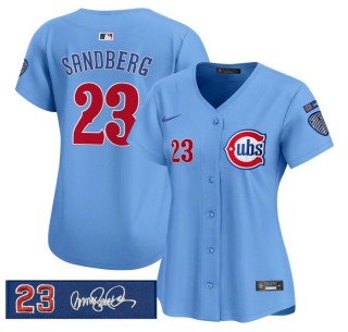 Women's Chicago Cubs #23 Blue 'Ryne Sandberg Tribute' 2025 Nike Limited Stitched MLB Jersey