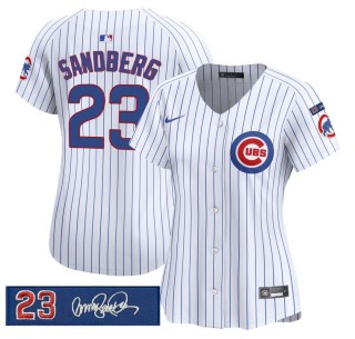 Women's Chicago Cubs #23 White 'Ryne Sandberg Tribute' 2025 Nike Limited Stitched MLB Jersey