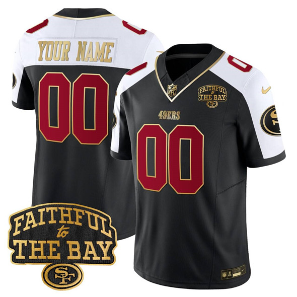 Men's San Francisco 49ers Custom Black Alternate 2025 F.U.S.E. Faithful To The Bay Patch Vapor Limited V8 Stitched Football Jersey
