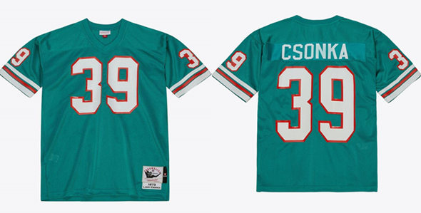 Men's Miami Dolphins Custom Aqua 1973 Throwbacks Stitched Football Jersey
