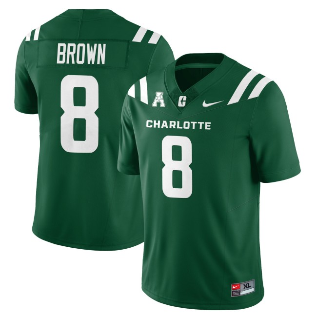Men's Charlotte 49ers #8 Sean Brown Green 2025 Nike Vapor Limited Stitched Football Jersey