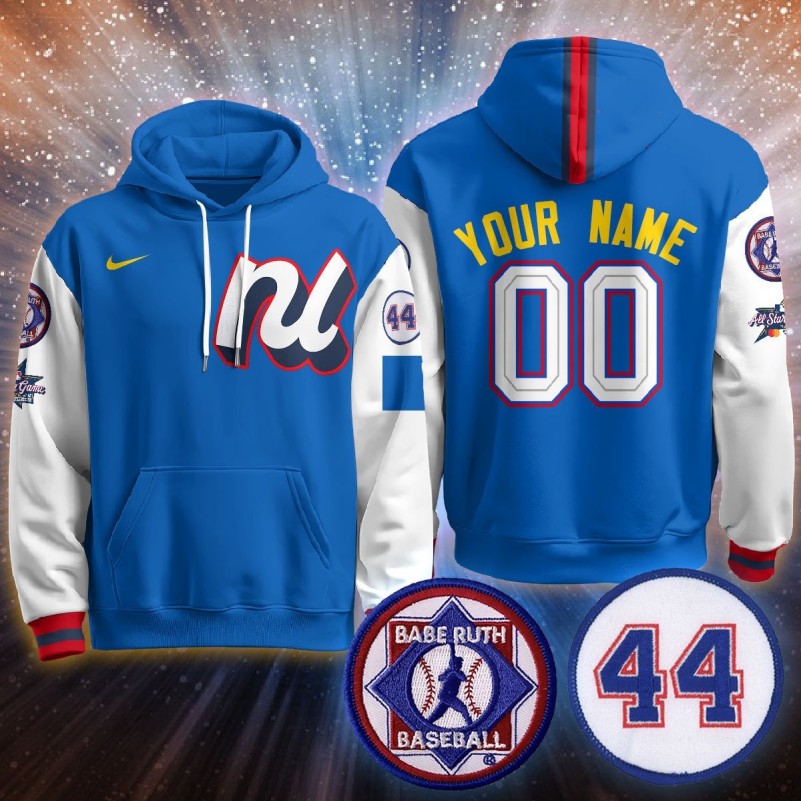 National League 2025 MLB All-Star Custom Stitched Hoodie Blue White