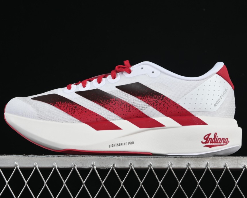 Men's NCAA x Adizero Evo SL 'Indiana Hoosiers' JQ4576 Footwear White Team Victory Red Collegiate Burgundy Running Shoes