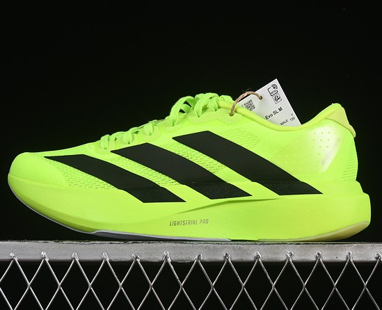 Green Adizero EVO SL Lucid Lemon Core Black Matte Silver JR3416 Running Shoes