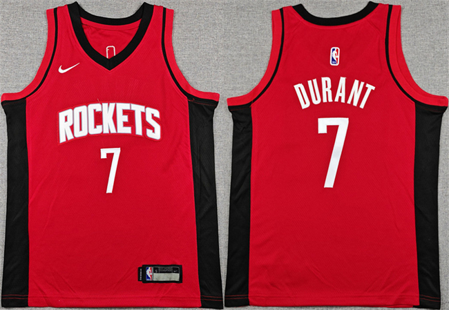 Youth Houston Rockets #7 Kevin Durant Red Icon Edition Stitched Jersey