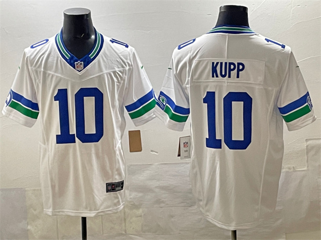 Men's Seattle Seahawks #10 Cooper Kupp White F.U.S.E Throwback Vapor Limited Stitched Football Jersey