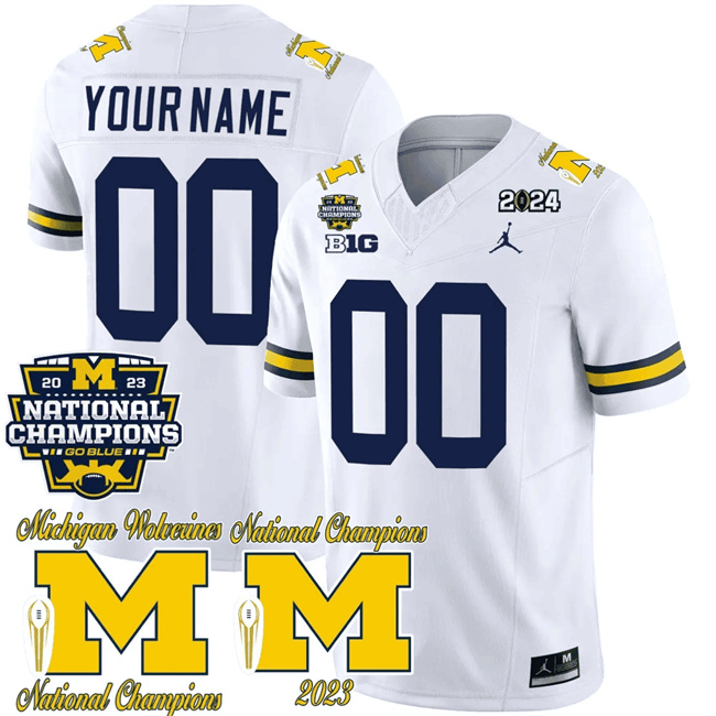 Michigan Wolverines Custom White F.U.S.E. CFP 2023 National Champions Patch Vapor Stitched Football Jersey