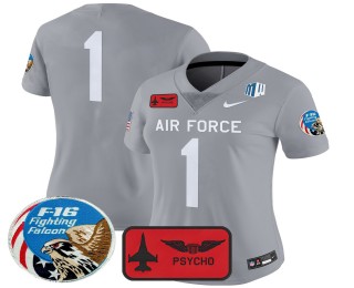 Women's Air Force Falcons #1 Team Honor F-16 F.U.S.E. 2025 'Air Power Legacy Series' Vapor Limited Stitched Football Jersey