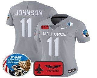 Women's Air Force Falcons #11 Josh Johnson Honor F-16 F.U.S.E. 2025 'Air Power Legacy Series' Vapor Limited Stitched Football Jersey