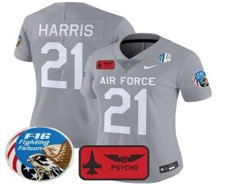 Women's Air Force Falcons #21 Cade Harris Honor F-16 F.U.S.E. 2025 'Air Power Legacy Series' Vapor Limited Stitched Football Jersey