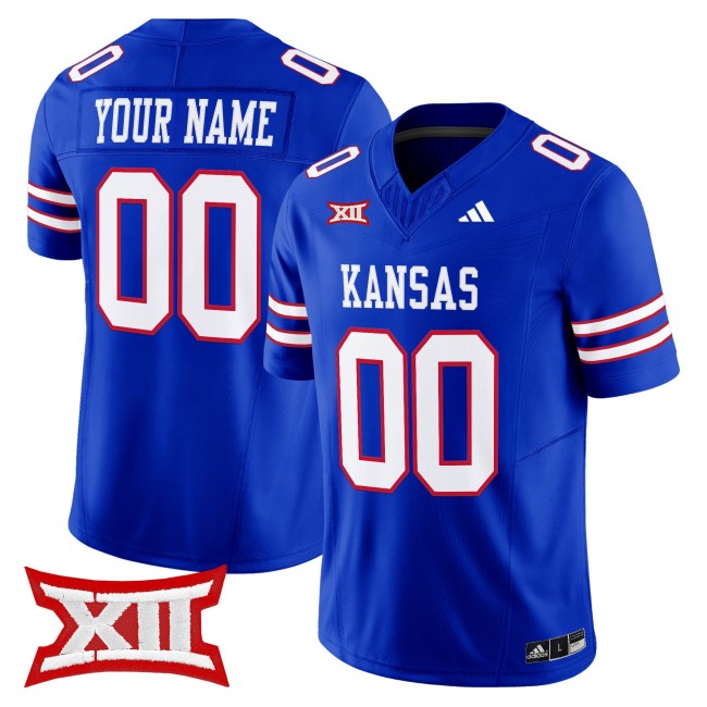 Kansas Jayhawks Custom Royal F.U.S.E. 2025 Vapor Limited Stitched NCAA Football adidas Jersey