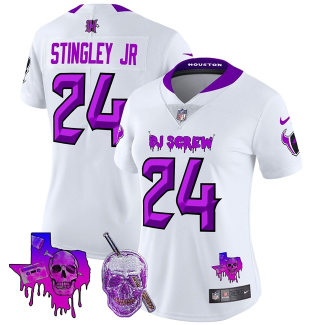 Women's Houston Texans #24 Derek Stingley Jr. White F.U.S.E. DJ Screw Vapor Limited Stitched Football Jersey (Run Small) Women's Houston Texans #24 Derek Stingley Jr. White F.U.S.E. DJ Screw Vapor Limited Stitched Football Jersey (Run Small)