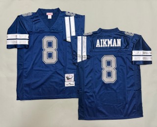 Men's Dallas Cowboys #8 Troy Aikman Navy 1994 Throwbacks Authentics Mitchell & Ness NFL Jersey
