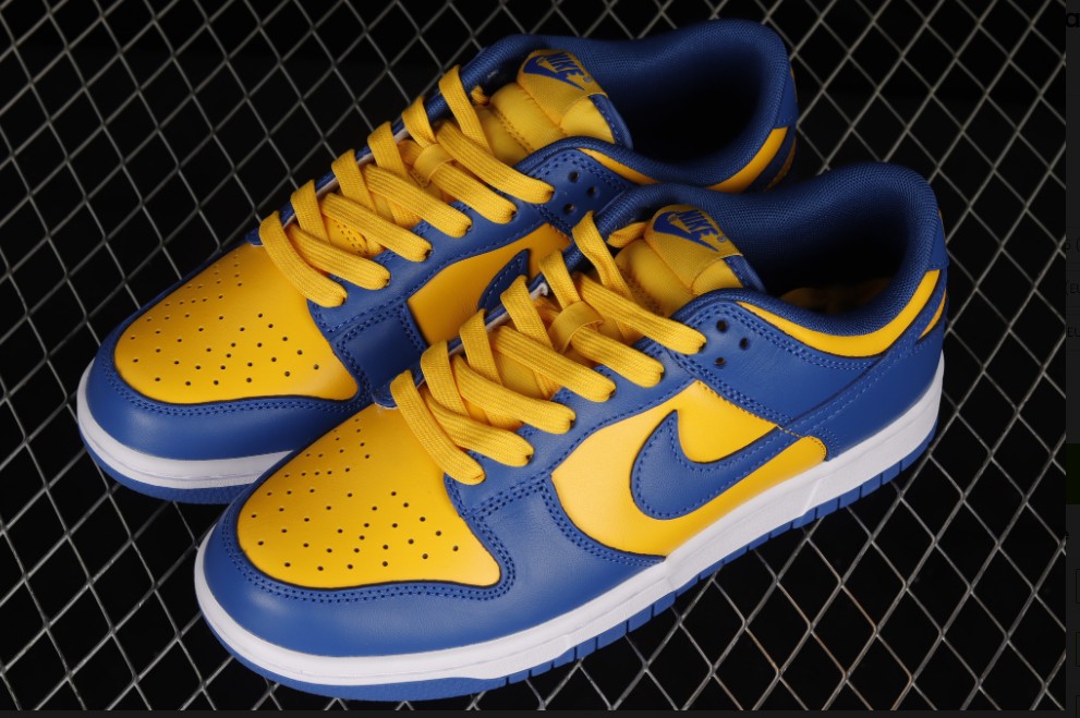 Men's Dunk Low SB Gold Blue Shoes 0216 Sneaker