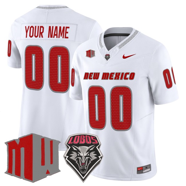Men's New Mexico Lobos Custom White F.U.S.E. 2025 Vapor Limited Football Jersey