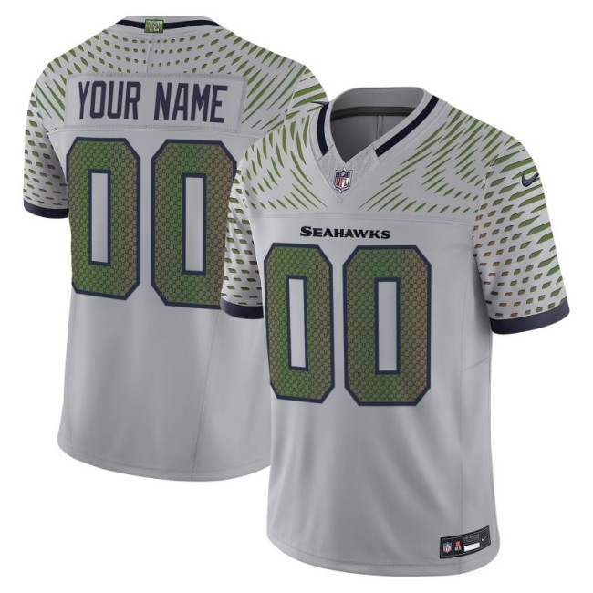 Women's Seattle Seahawks Active Player Custom 'Rivalries' High-Decibel Zone 2025 F.U.S.E. Vapor Limited Stitched Football Jersey