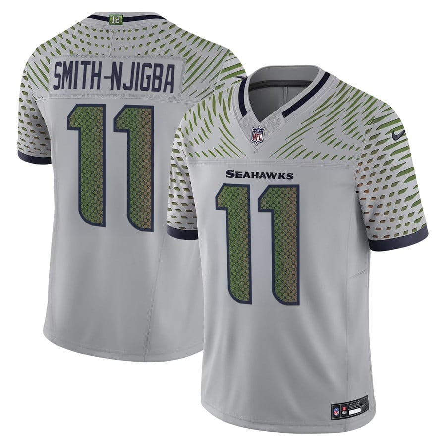 Men's Seattle Seahawks #11 Smith-Njigba High-Decibel Zone Nike Rivalries 2025 F.U.S.E. Vapor Limited Jersey