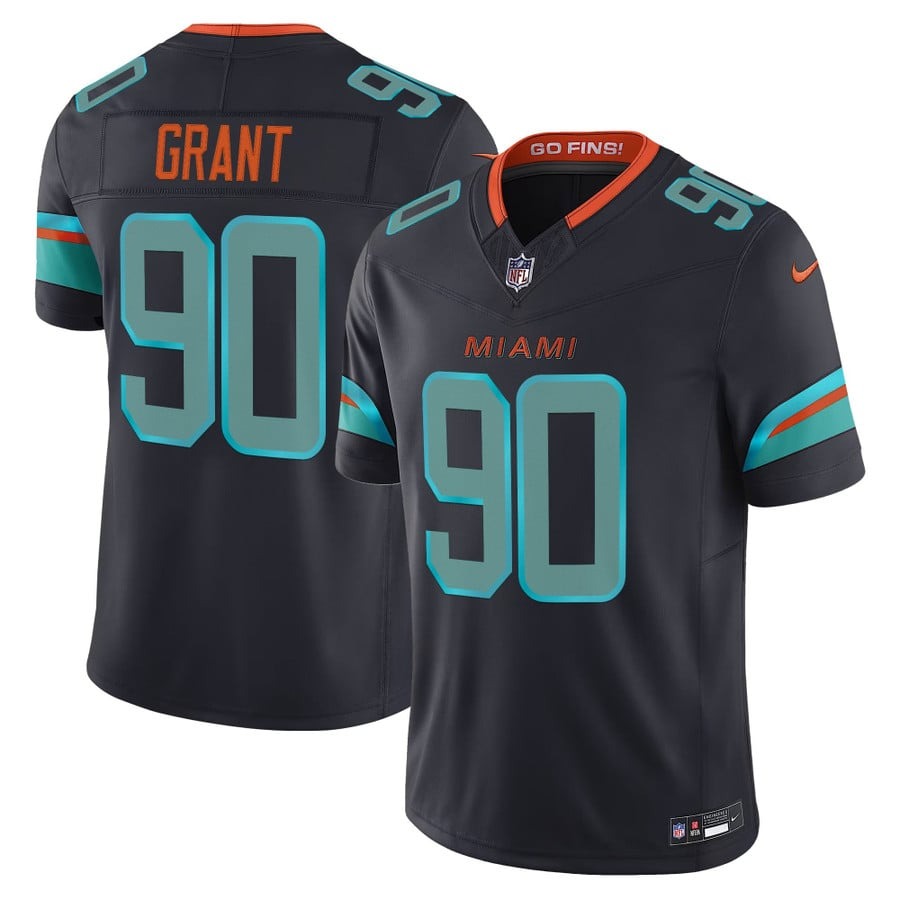 Men's Miami Dolphins #90 Kenneth Grant Dark Waters Nike 'Rivalries' 2025 F.U.S.E. Vapor Limited Jersey