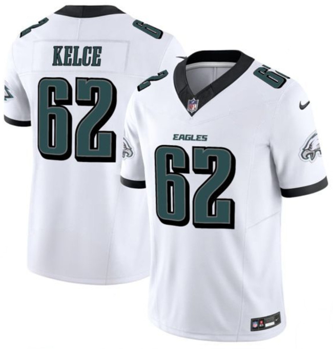 Women's Philadelphia Eagles #62 Jason Kelce White New F.U.S.E. Vapor Untouchable Limited Stitched Football Jersey(Run Small)