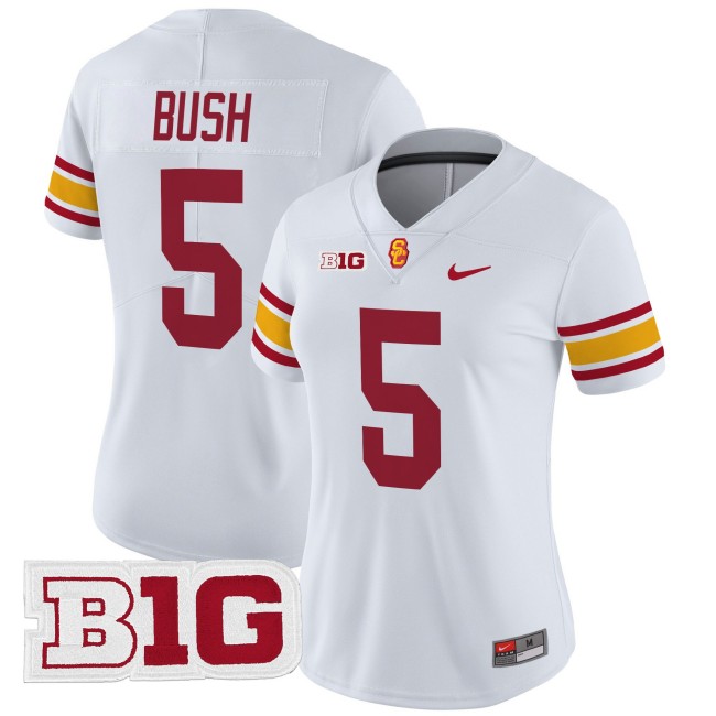Women's USC Trojans #5 Reggie Bush Throwback 2025 Nike Limited Football Jersey - White