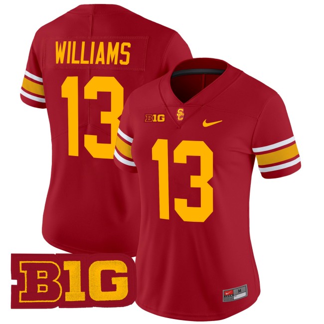 Women's USC Trojans #13 Caleb Williams Throwback 2025 Nike Limited Football Jersey - Cardinal