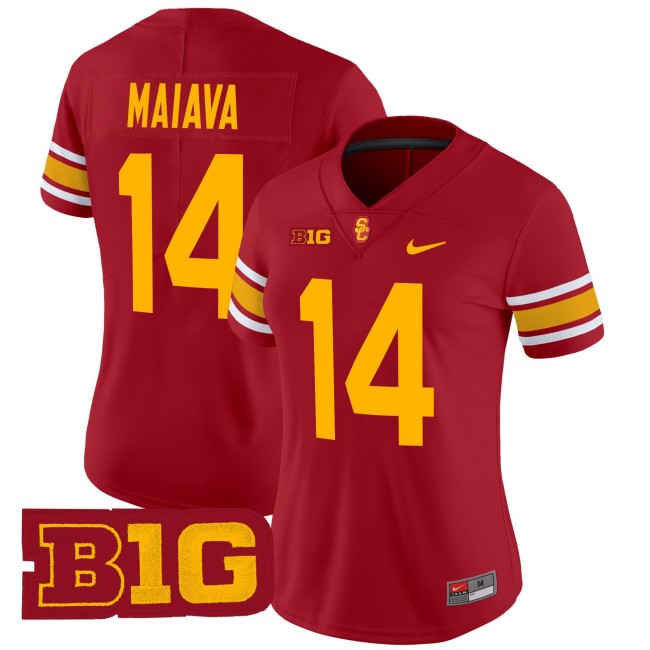 Women's USC Trojans #14 Jayden Maiava Throwback 2025 Nike Limited Football Jersey - Cardinal