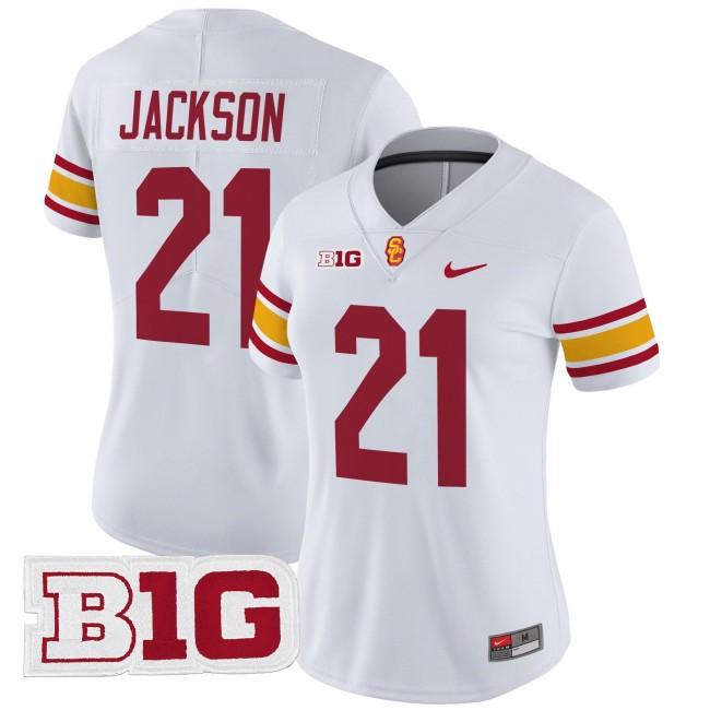 Women's USC Trojans #21 Bryan Jackson Throwback 2025 Nike Limited Football Jersey - White