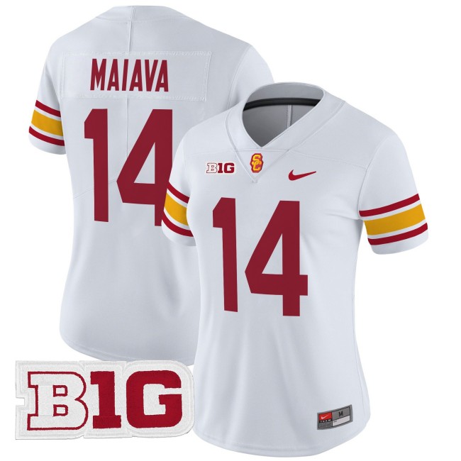 Women's USC Trojans #14 Jayden Maiava Throwback 2025 Nike Limited Football Jersey - White