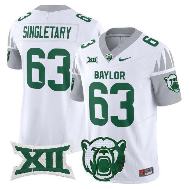 Men's Baylor Bears #63 Mike Singletary F.U.S.E. 2025 Vapor Limited V2 Jersey - White