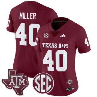 Women's Texas A&M Aggies #40 Von Miller 2025 Vapor Limited Jersey - Maroon